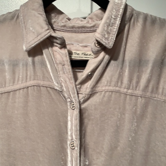Free People La Luna Crushed Velvet Blouse XS - Picture 6 of 13